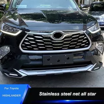 Накладка на переднюю решетку автомобиля, сетка All Star Paste для Toyota HIGHLANDER 2020 2024 2024, аксессуары для стайлинга автомобилей серебряный