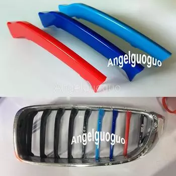 Накладка на переднюю решетку автомобиля, спортивные полоски, наклейка для 2014-2017 BMW 4 серии F32 F33 F36 420 425 430 435 440 ( 9