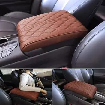 Накладка на подлокотник автомобиля, водонепроницаемая, износостойкая, универсальная, простая установка, чехол на подлокотник центральной консоли, аксессуар для салона автомобиля A чёрный