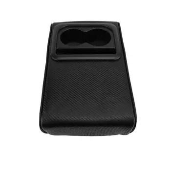 Накладка на подлокотник центральной консоли автомобиля из искусственной кожи с подстаканником, универсальная, подушка для подлокотника для автомобилей