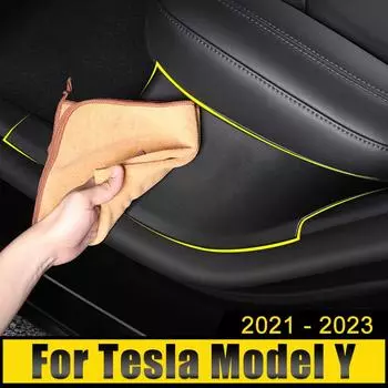 Накладка на порог задней двери автомобиля из ТПЭ-кожи, накладка на педаль, аксессуары для Tesla Model Y ModelY 2024 2024 2024 2024 чёрный