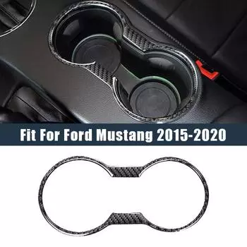 Накладка на рамку подстаканника центральной консоли из углеволокна, декоративные наклейки, запчасти для Ford Mustang 2015-2020