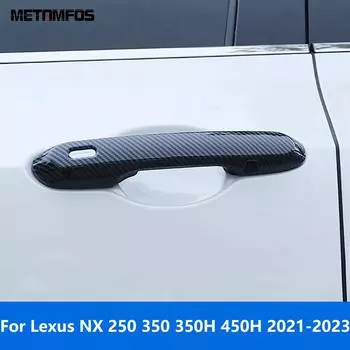 Накладка на ручку боковой двери для Lexus NX 250 350 350H 450H 2022 2023, защитная наклейка из углеродного волокна, аксессуары для автомобиля ABS Chrome Plastic