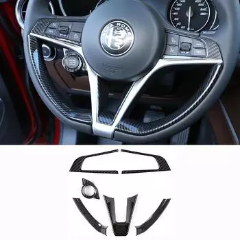 Накладка на руль автомобиля из углеродного волокна ABS для интерьера Alfa Romeo Giulia Stelvio 2017 2018 Style H-1 pcs