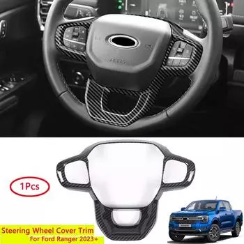 Накладка на руль автомобиля из углеродного волокна для Ford Ranger T9 2023+ Автомобильные аксессуары Carbon Fiber