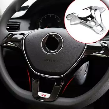 Накладка на руль автомобиля, наклейка для Volkswagen VW Golf 7 GTI MK7 POLO 2014 2015 Jetta MK6 2015 2016, аксессуары для интерьера серебряный