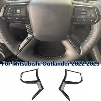 Накладка на руль из углеродного волокна ABS для Mitsubishi Outlander 2022 2023 Auto Carbon Fiber