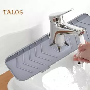 Накладка на смеситель Складной сливной TPR Прочный защитный коврик для столешницы для раковины для отеля серый