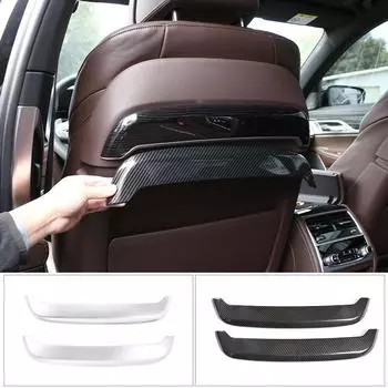 Накладка на спинку автомобильного сиденья для BMW 7 серии G11 G12 2016-ABS, декоративные полоски на заднее сиденье, наклейки, аксессуары для интерьера автомобиля серебряный