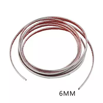 Накладка на створку двери автомобиля, серебристая хромированная, молдинги на кромку двери, декоративная полоса на бампер автомобиля, 6 мм*3 м, хромированный стиль CHINA