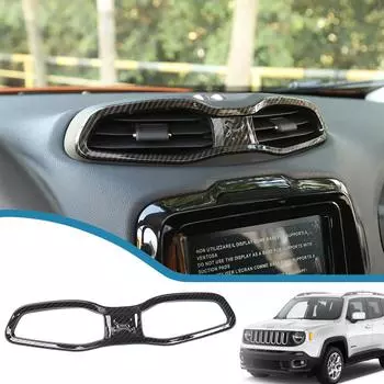 Накладка на вентиляционное отверстие в центре автомобиля для Jeep Renegade 2016-2022, кондиционер, наклейки на вентиляционные отверстия на розетке переменного тока, внутренние молдинги серебряный