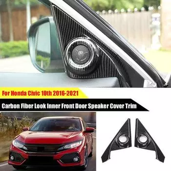 Накладка на внутреннюю переднюю дверную колонку под карбон для Honda Civic 10-го поколения 2016-2021