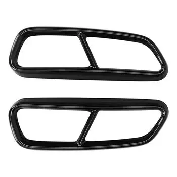 Накладка на выхлопную трубу Quad из нержавеющей стали, глянцево-черная, замена для A6 C7 2016?2018