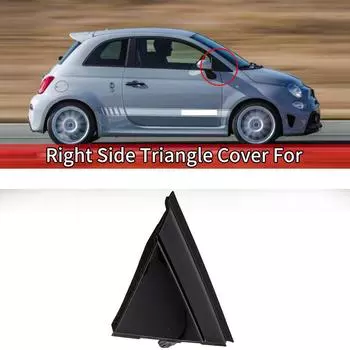 Накладка на зеркало заднего вида передней правой двери автомобиля глянцево-черная для Fiat 500 2012-2017