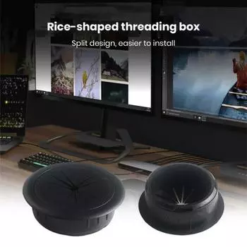 Накладка с резьбовым отверстием для компьютерного стола, круглая крышка с отверстием для рабочего стола в форме риса, пластиковая декоративная крышка с проволочной пряжкой 60mm белый