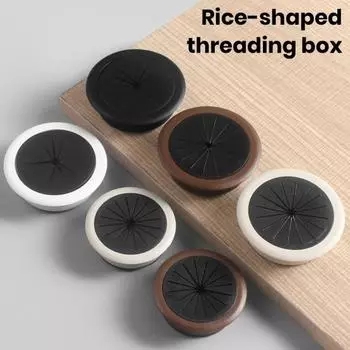 Накладка с резьбовым отверстием для компьютерного стола, круглая крышка с отверстием для рабочего стола в форме риса, пластиковая декоративная крышка с проволочной пряжкой 60mm белый