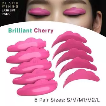 Blackwings 5 пар силиконовых подушечек для завивки ресниц, подушечки для завивки ресниц, с таблицей размеров, гипоаллергенные многоразовые аксессуары розы красного