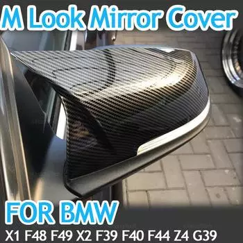 Накладки на боковые зеркала с черным рисунком из углеродного волокна для BMW F44 F40 G29 F48 F49 F52 - для X2 F39 Toyota Supra 1pc Left Side Black
