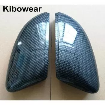 Накладки на боковые зеркала Volkswagen Polo 6R 6C (Карбоновый вид) 2010 2011 2012 2013 2014 2016 2017 Створка двери
