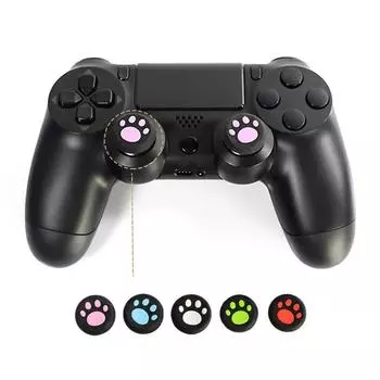 ~ Накладки на большой палец Cat Paw для контроллера PS5 PS4 PS3 Xbox One 360, 4 шт. в упаковке зелёный