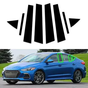 Накладки на двери, стойки оконных проемов для седана Hyundai Elantra Avante рестайлинг 2017-20