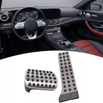 Накладки на педаль акселератора Накладки на педали Без сверления Простая установка 304 Нержавеющая сталь + резина Автомобильный протектор Тормозная сделка CHINA