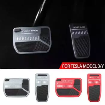 Накладки на педали автомобиля, резиновые накладки на педали, накладки на педали, аксессуары для салона для Tesla Model 3 Y Highland 2024