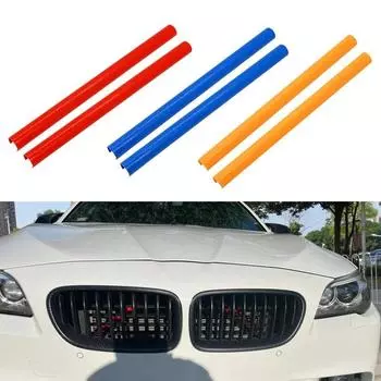Накладки на переднюю решетку для BMW 5 серии F10 F11 F02 X1 F48 X2 F39 F13 F12 F18 F07 F06 F04 F03, наклейки на рамку для крышки автомобильного гриля оранжевый