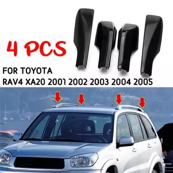 Накладки на рейлинги крыши для автомобиля Toyota Rav4 2001-2005. (4 шт.), Черный пресс
