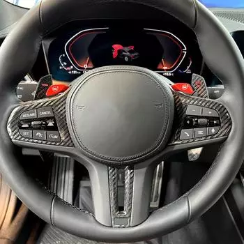Накладки на рулевое колесо автомобиля из углеродного волокна для BMW 1 2 3 4 5 6 7 8 серии X3 X4 X5 X6 G32 F90 G14 G15 G16 F91 F92 F93