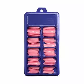 Накладной ноготь, готовый ноготь, маленькая синяя коробка, ноготь, балетный ноготь, европейский и американский, длинный, сплошной цвет