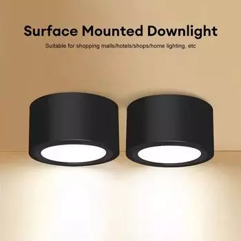 Накладной светодиодный потолочный точечный светильник, настенный потолочный светильник, 12 Вт, светодиодный настенный точечный светильник, холодный белый цвет 6000 К для коридора, кухни 12W чёрный