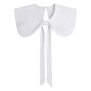 Накладной воротник с бантами для женщин, блузка, полусорочка, съемный воротник, большой нагрудный воротник, накидка для девочек, поддельный воротник