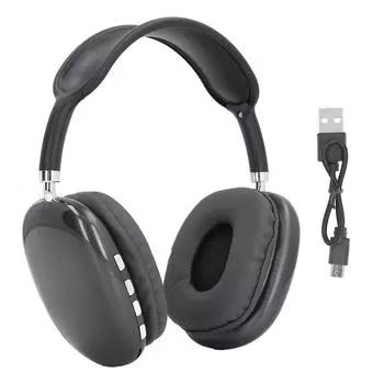 Накладные наушники с мощным глубоким басом Беспроводные Bluetooth-наушники Звонки без помощи рук Эргономичные чёрный