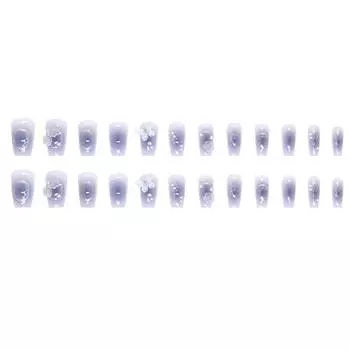 Накладные ногти Длинные накладные ногти Квадратные ногти Полное покрытие на ногтях Ногти с постепенным изменением дизайна Очень длинные с 2 мл клея фиолетовый