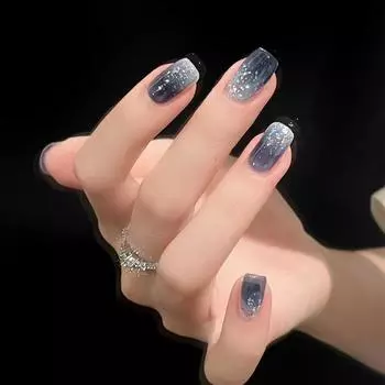 Накладные ногти для студентов Deep Sea Starlight — короткие накладные ногти