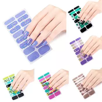 Накладные ногти для женщин Полоски лака для ногтей Самоклеящиеся наклейки для лака для ногтей Гелевые полоски для ногтей Наклейки для маникюра на ногти ZE0279