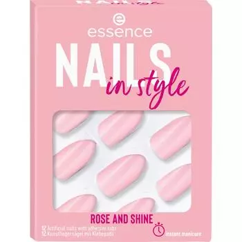 Накладные ногти Essence Nails In Style 12 шт. № 14 – роза и блеск