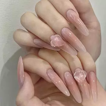 Накладные ногти, миндальные пластины для дизайна ногтей, накладки на ногти Fairy, простая любовь, средние и длинные алмазы для ногтей, 30 штук