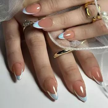 Накладные ногти, однотонные, французские, съемные, простые, 30 штук