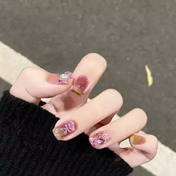 Накладные ногти ручной работы Полное покрытие 100 дизайнов Высокое качество Нажмите на кончики ногтей Гель Носимые искусственные ногти Многоразовые размеры от XS до L бесплатные инструменты 5 шт. XS