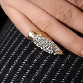 Накладные ногти с бриллиантами, преувеличенное кольцо, ногти с орлиными когтями, кольцо со стразами, женское кольцо, кольцо с накладными ногтями