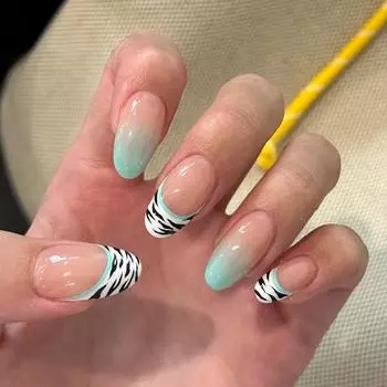 Накладные ногти с леопардовым принтом, зеленые съемные накладки для ногтей, накладные ногти, простые накладки для ногтей, 24 шт.