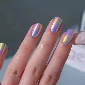 Накладные ногти Simple Wear Nail Pink Purple Rainbow Tie-Dyed Накладные ногти Sweet Removable Nail Art Tablets 24 шт.