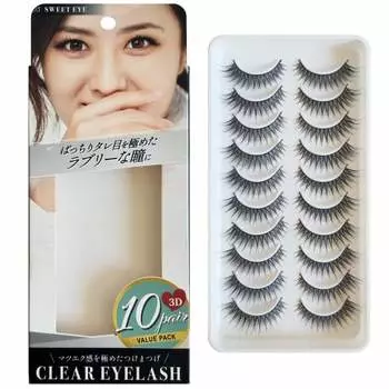 Накладные ресницы CLEAR EYELASH, накладные ресницы, большая емкость, 10 пар (провисание глаз тип)