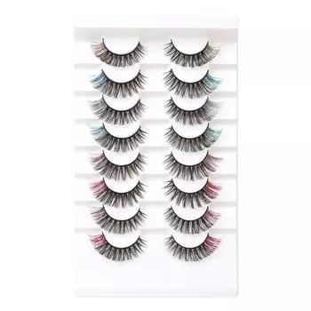 Накладные ресницы для наращивания ресниц, имитация ресниц, 8 пар, 3D завитые накладные ресницы, сценический макияж Colorful-8 Pairs