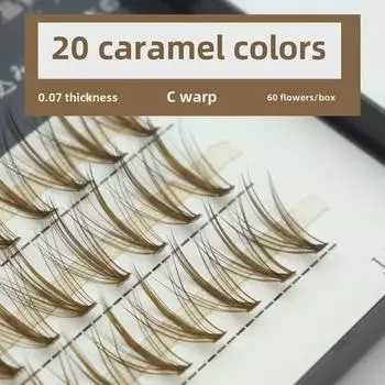 Накладные ресницы Duomao Caramel Coffee - Мягкие, естественный изгиб, 20 сегментированных ресниц 11mm