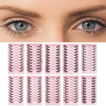 Накладные ресницы Естественный завиток Тонкие толстые 3D-эффект Съемные имитация посадки ресниц J