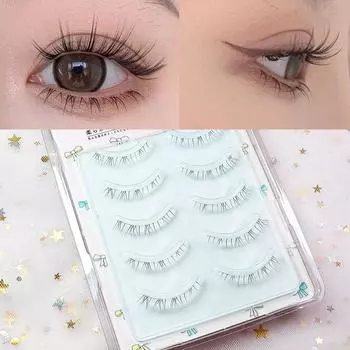 Накладные ресницы Grafting Fairy Wispy Инструмент для макияжа Наращивание нижних ресниц Полноразмерные ресницы 5pair