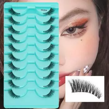 Накладные ресницы Half Eye Lashes 3/10 пар 3D Mink Lashes Natural/Dramatic Handmade Многоразовые накладные ресницы Инструменты для макияжа Faux Cils